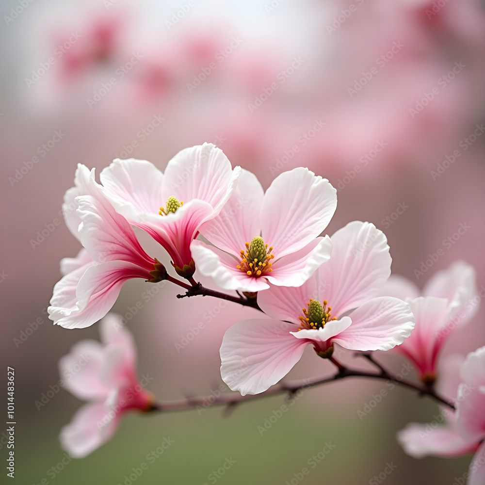 Obraz premium Delicate pink dogwood blossoms.