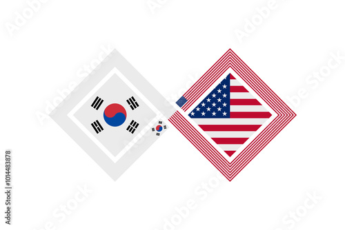 deal concept. korean and american english language translation icon. vector illustration isolated on white background