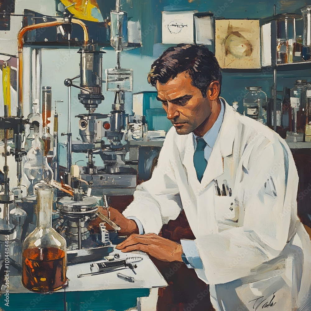 a scientist in a laboratory surrounded by scientific in a scientist in a laboratory surrounded by scientific in