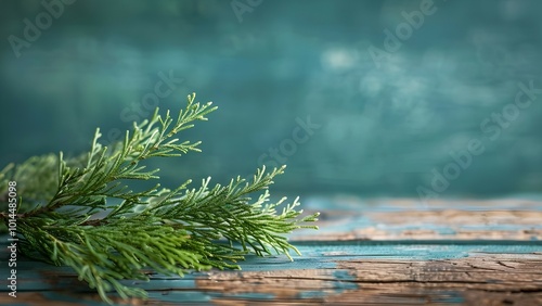 close up of cypress on wooden table
