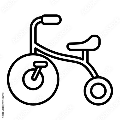 Baby bike black outline icon