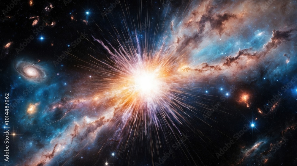 supernova explosion in the vastness of deep space, releasing a colossal wave of radiant energy that illuminates the surrounding cosmic landscape supernova explosion in the vastness of deep space, releasing a colossal wave of radiant energy that illuminates the surrounding cosmic landscape