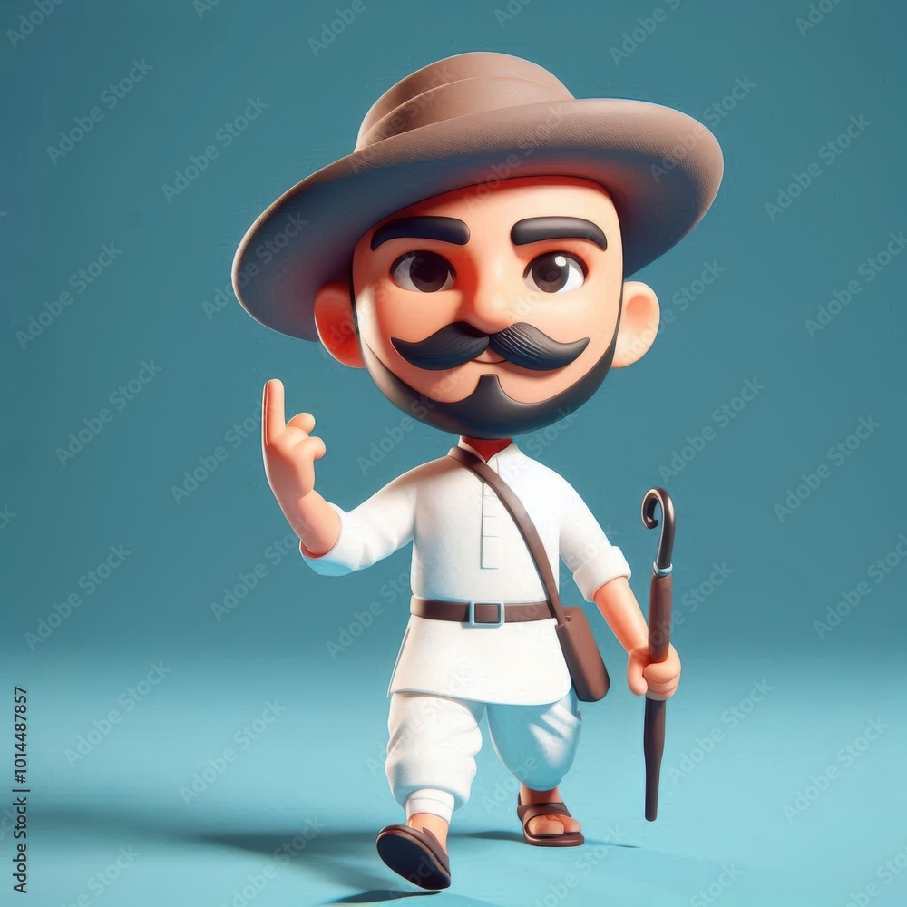 3D image of Bhagat Singh 3D image of Bhagat Singh