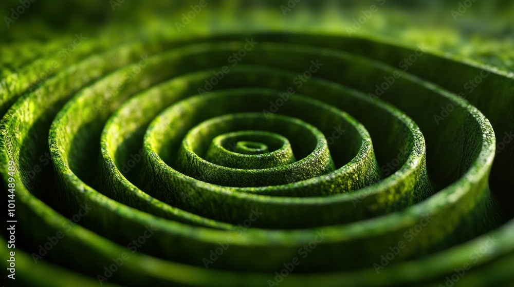 A Close-Up of a Green Spiral Pattern A Close-Up of a Green Spiral Pattern