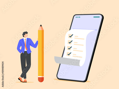Conducting an online survey on mobile phones about the quality of products or services