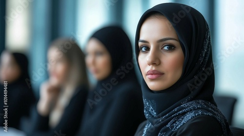 Confident Muslim businesswoman in a meeting