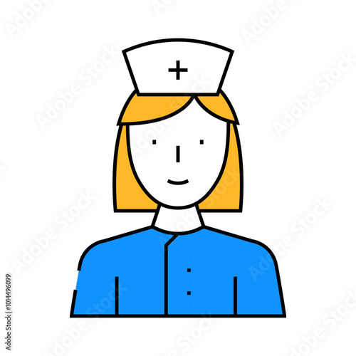 nurse medical worker line icon vector. nurse medical worker sign. isolated symbol illustration