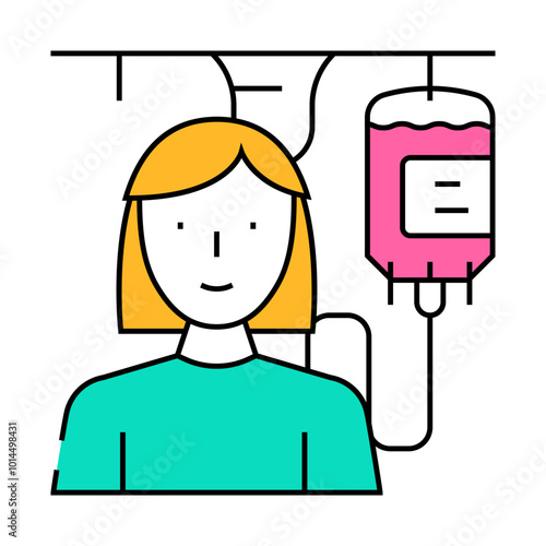 blood transfusion nurse line icon vector. blood transfusion nurse sign. isolated symbol illustration