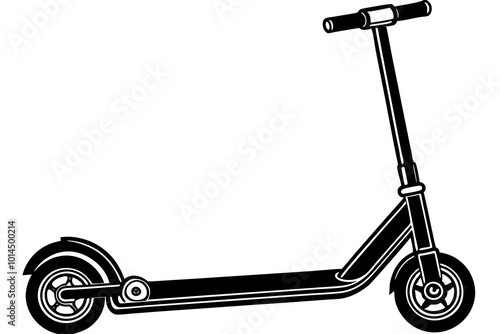  kick scooter silhouette minimalistic vector art illustration 