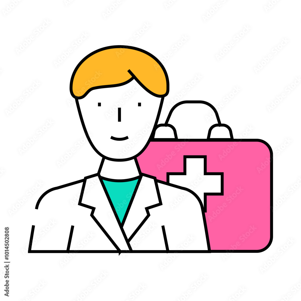 home doctor line icon vector. home doctor sign. isolated symbol illustration home doctor line icon vector. home doctor sign. isolated symbol illustration