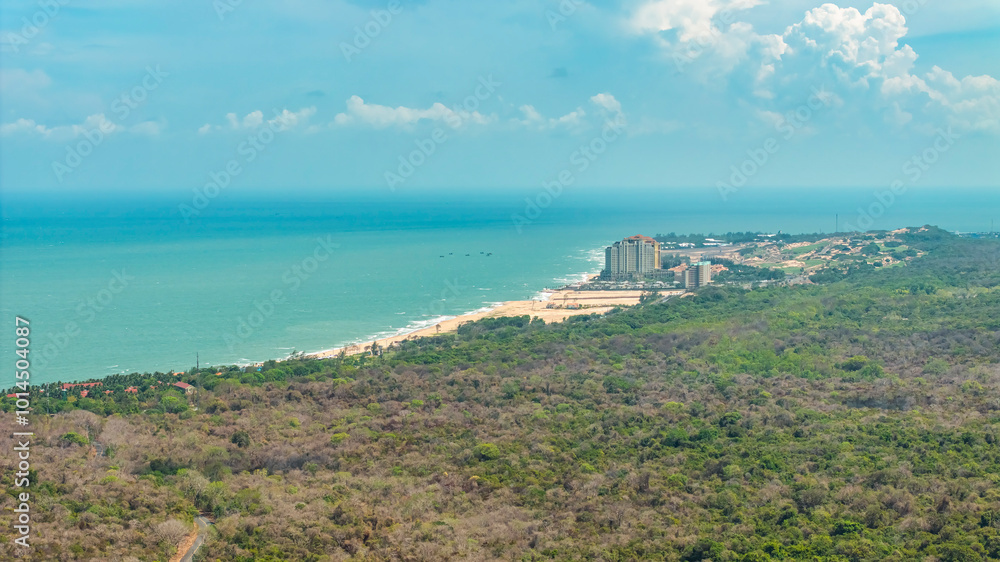 Fototapeta premium Aerial view Phuoc Buu Nature Reserve at Ba Ria Vung Tau. Concept travel trip in Vietnam nature beautiful landmark.