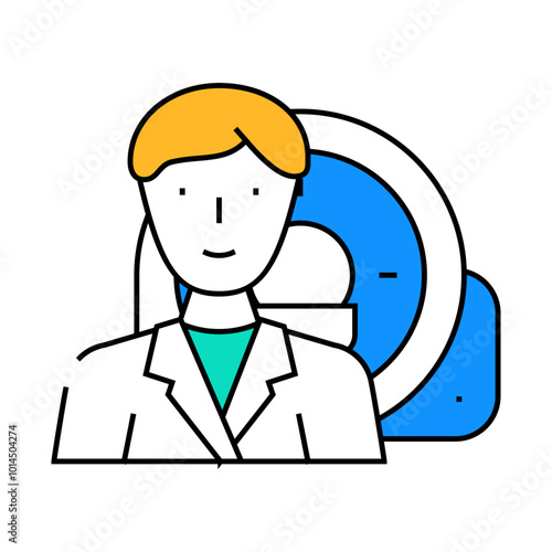 mri examination doctor line icon vector. mri examination doctor sign. isolated symbol illustration