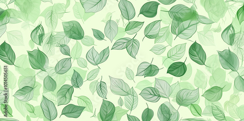 Wallpaper Mural seamless pattern with leaves Torontodigital.ca