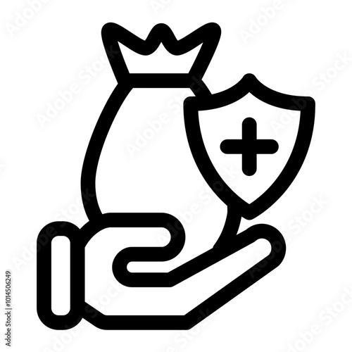 Saving insurance hand icon