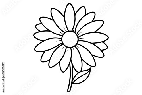  daisy flower silhouette vector, daisy flower outline vector illustration 