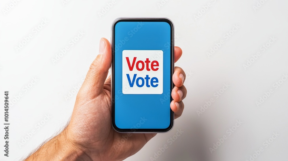 A hand holding a smartphone displaying a A hand holding a smartphone displaying a