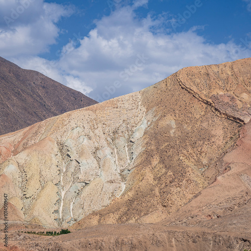 Scenic landscape view of colorful mountains, Aini, Sughd, Tajikistan photo