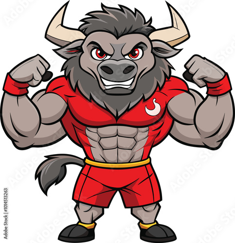 muscular wolf Vector