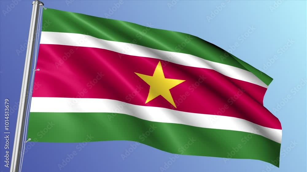 Suriname Flag Waving Loop Suriname Flag Waving Loop