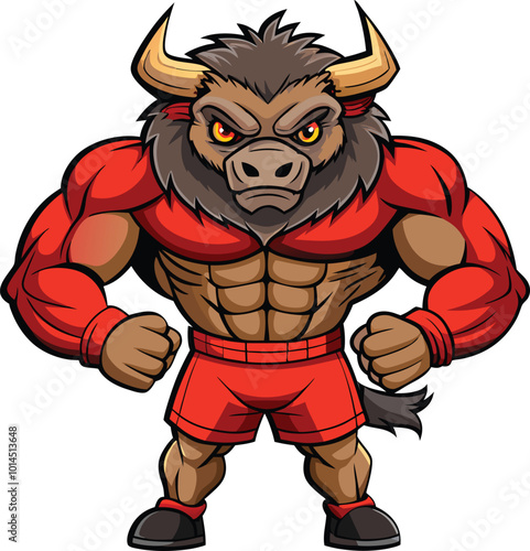 muscular wolf Vector