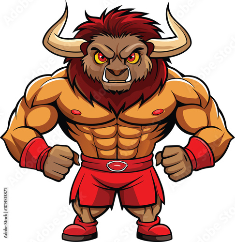 muscular wolf Vector