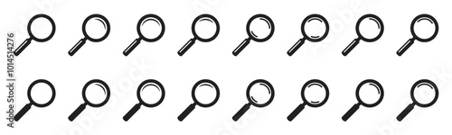 Magnifying glass icon, magnifier or loupe icon. Search icon.