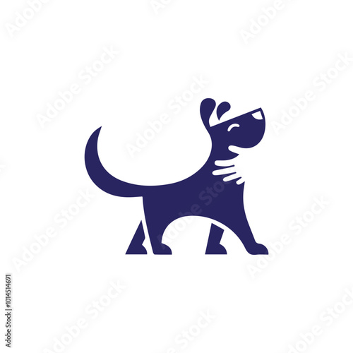 Dog logo design vector illustration. Dog head icon symbol. Dog Vector symbol, Love dog logo design vector
