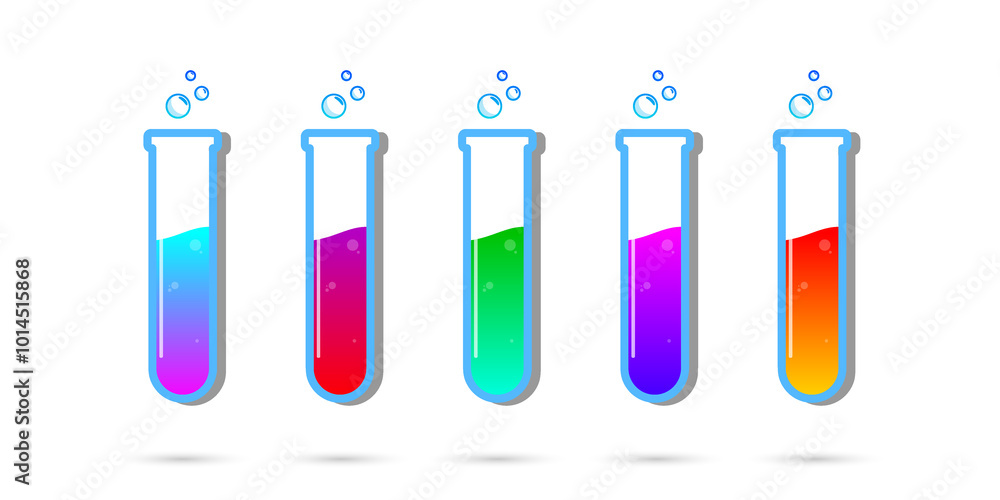 Set of glass bottles. Different color potion flat style on white background. Vector illustration. Design elements for game collection. Set of glass bottles. Different color potion flat style on white background. Vector illustration. Design elements for game collection.