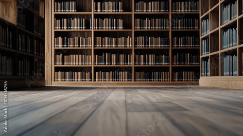 A quiet library interior showcasing rows of bookshelves with wooden floors and ample natural light.