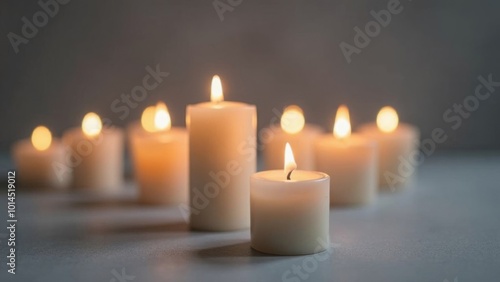 Lit Candles on a Table in a Cozy Dimly Lit Room