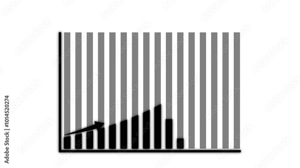 Animated of business graph icon .business or finance concept icon ,Animated illustration of a statistical curve with a loss sign. Animated of business graph icon .business or finance concept icon ,Animated illustration of a statistical curve with a loss sign.