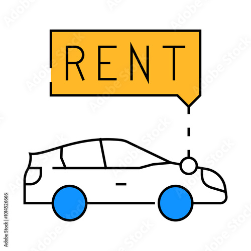 car rental line icon vector. car rental sign. isolated symbol illustration