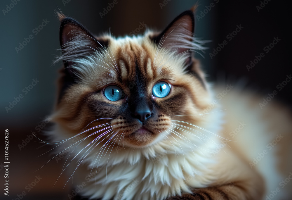 Siamese cat with striking blue eyes Siamese cat with striking blue eyes