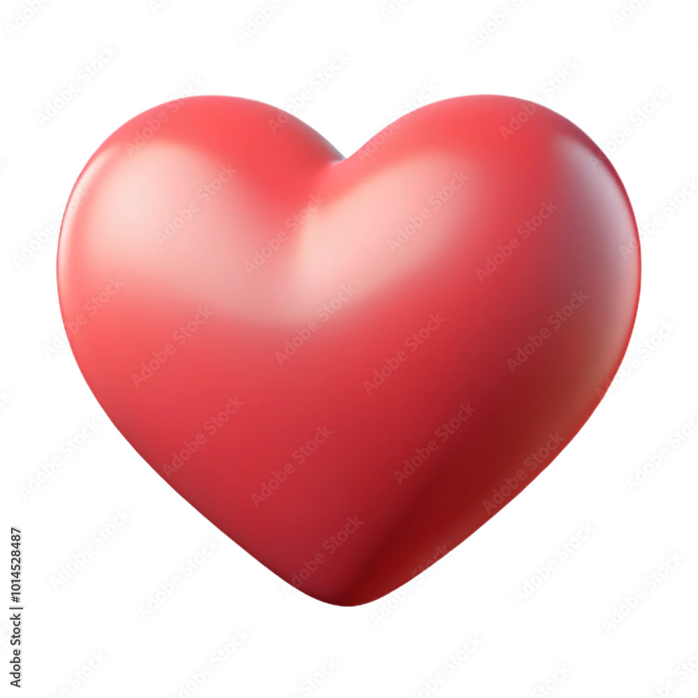 red heart isolated 3d cartoon style illustration red heart isolated 3d cartoon style illustration
