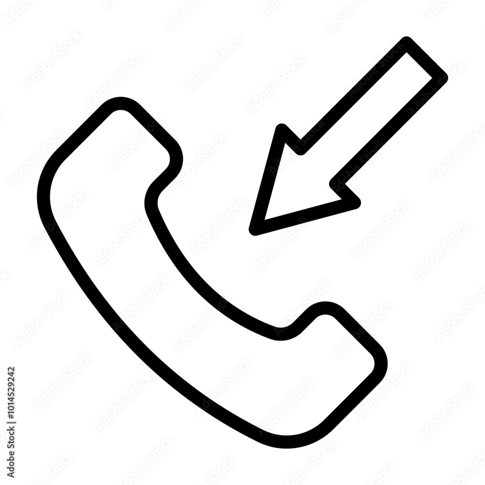 Incoming Vector Line Icon design Incoming Vector Line Icon design