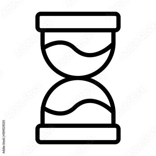 Hourglass Vector Line Icon design