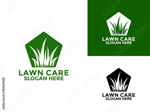 Lawn care logo design vector, landscape, grass concept logo design template