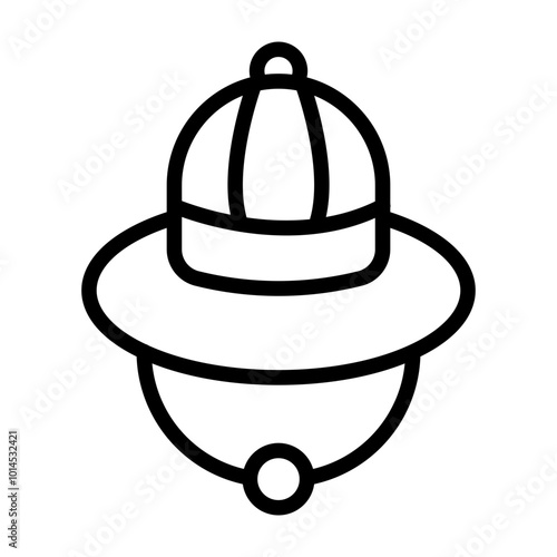 Explorer Hat Vector Line Icon Design