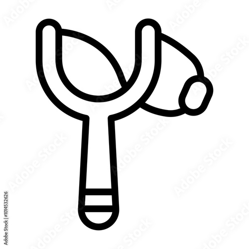 Slingshot Vector Line Icon Design