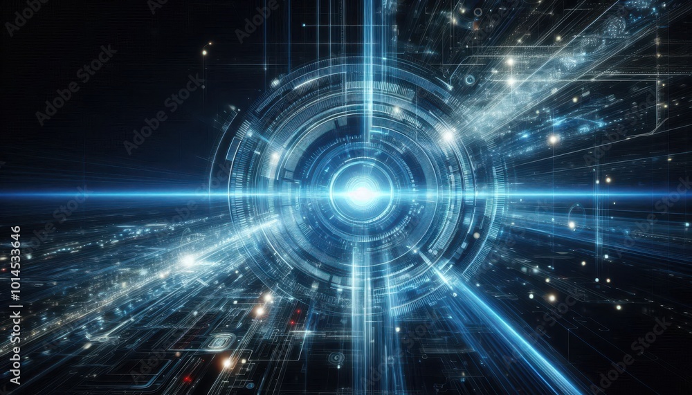 Obraz premium Abstract digital design depicting futuristic technology and energy flow.