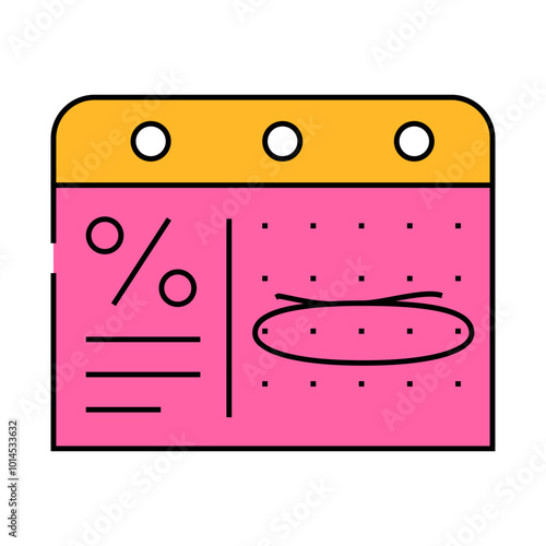 calendar with week of discounts line icon vector. calendar with week of discounts sign. isolated symbol illustration