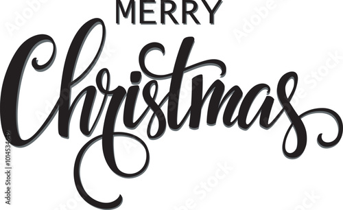 Merry Christmas text. Merry Christmas hand drawin calligraphy. Merry Christmas lettering typography. vector holiday