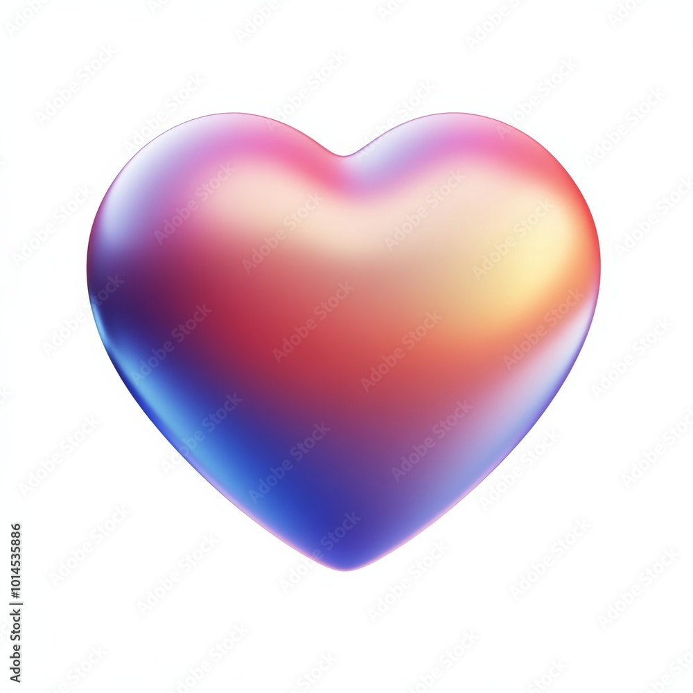 Cute and minimalist 3D illustration of a heart icon with a soft gradient, isolated on a clean white background Cute and minimalist 3D illustration of a heart icon with a soft gradient, isolated on a clean white background