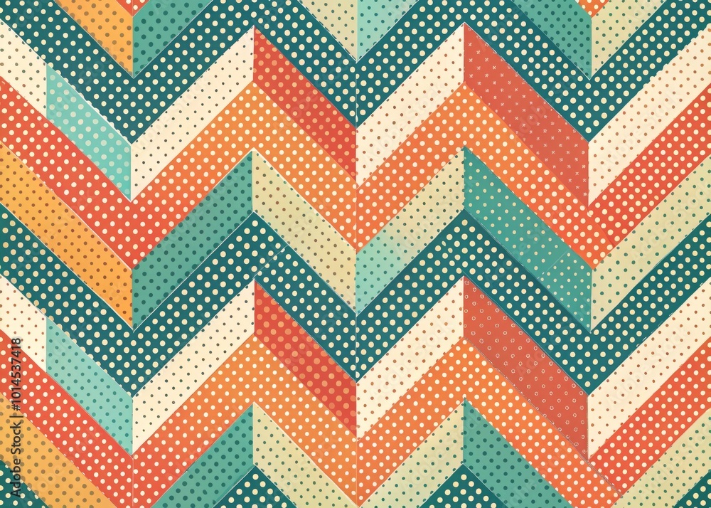 Capture the essence of retro 90s with a seamless dotted and herringbone pattern, ideal for vintage poster designs Capture the essence of retro 90s with a seamless dotted and herringbone pattern, ideal for vintage poster designs