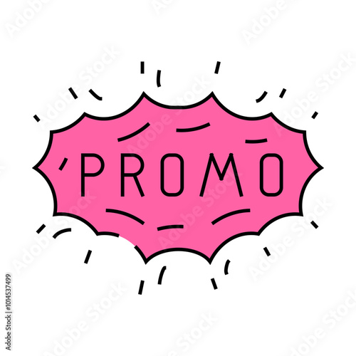 explosion promo line icon vector. explosion promo sign. isolated symbol illustration
