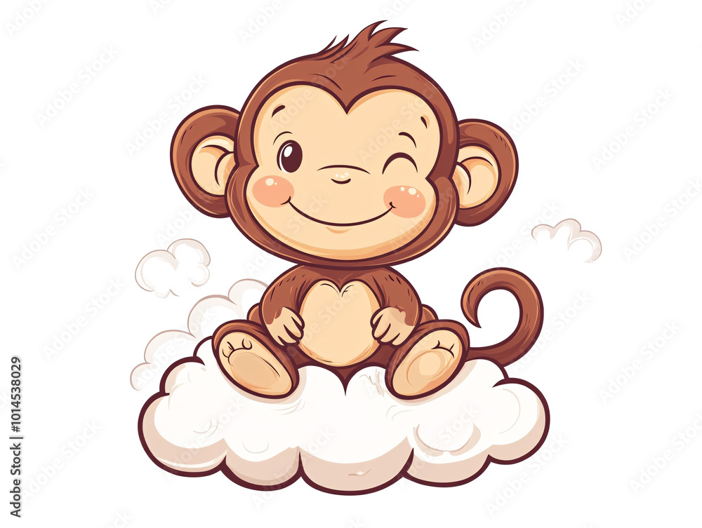 a cartoon of a monkey sitting on a cloud a cartoon of a monkey sitting on a cloud