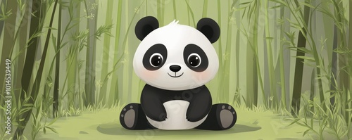 Adorable and cute panda bear.