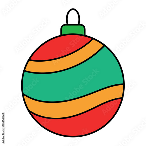  Christmas hand drawn toy bauble vector illustration.