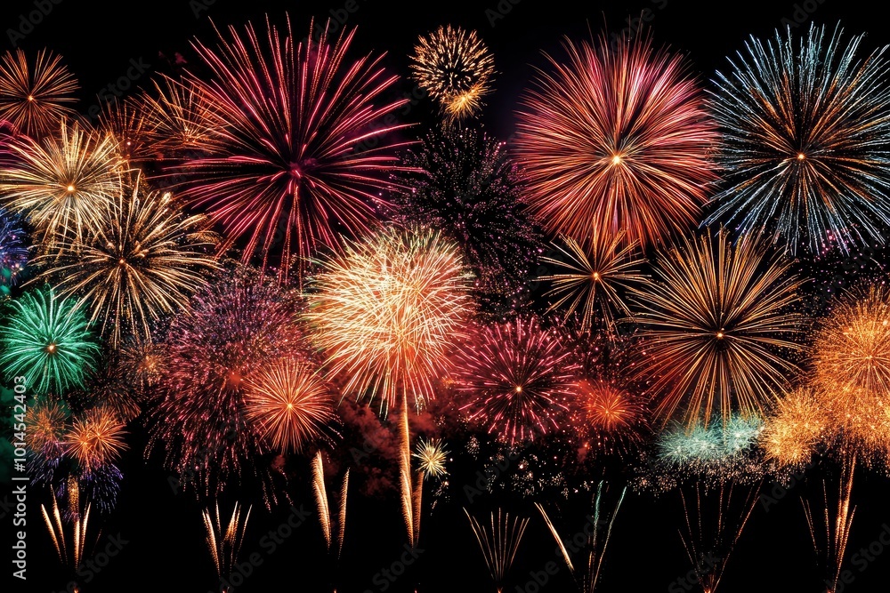 new years eve celebration fireworks at night with generative ai new years eve celebration fireworks at night with generative ai