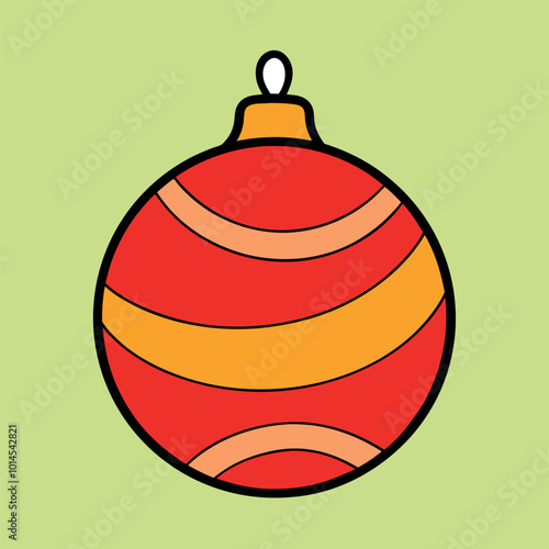  Christmas hand drawn toy bauble vector illustration.